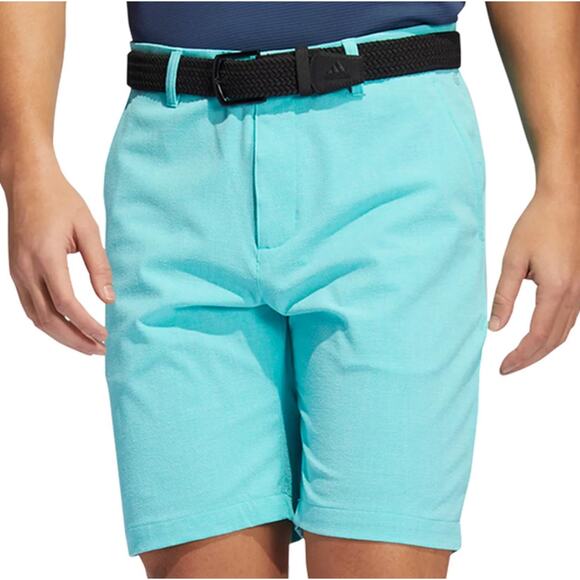 Adidas Crosshatch Golf Shorts Mens 40 Semi Mint Rush 9" Sports Performance New - Picture 1 of 8